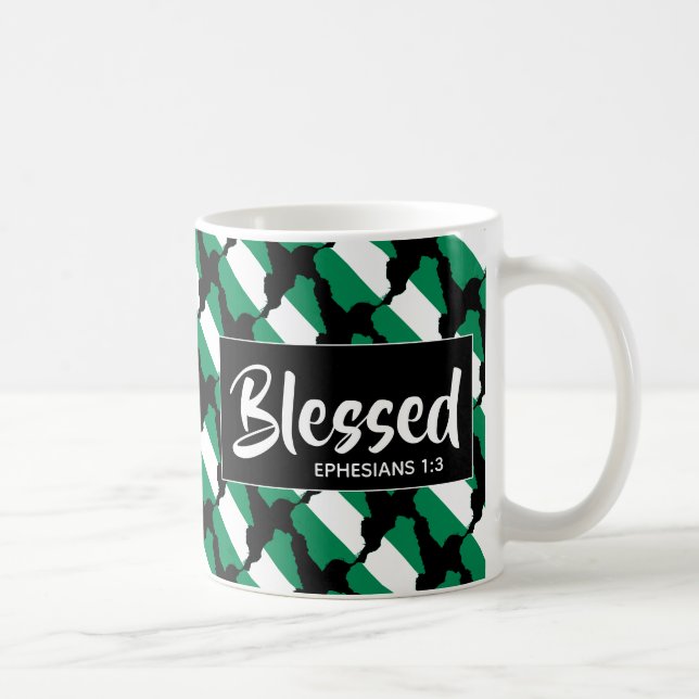 Taza De Café NIGERIA Bendice Escritura Cristiana Efesiana (Derecha)