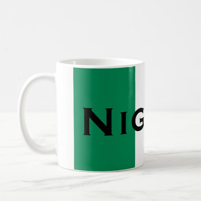 Taza De Café Nigeria con bandera nigeriana (África Occidental) (Izquierda)