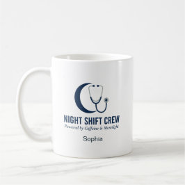 Taza De Café Night Shift Crew Nurse Stethoscope Moon Custom