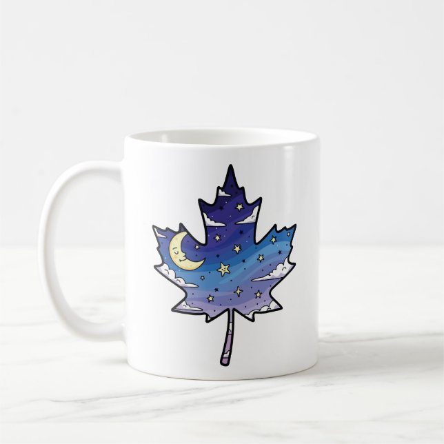 Taza De Café night sky in maple leaf (Izquierda)