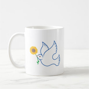 Taza De Café Nightingale ucraniano con girasol