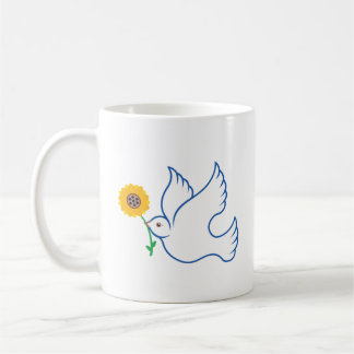 Taza De Café Nightingale ucraniano con girasol
