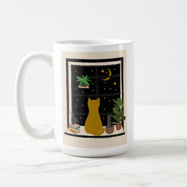 Taza De Café Nighttime Kitty (Izquierda)