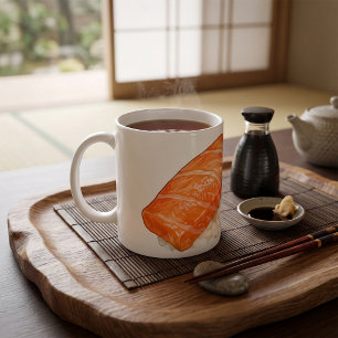 Taza De Café Nigiri de Salmón Sushi Japonés para Foodies