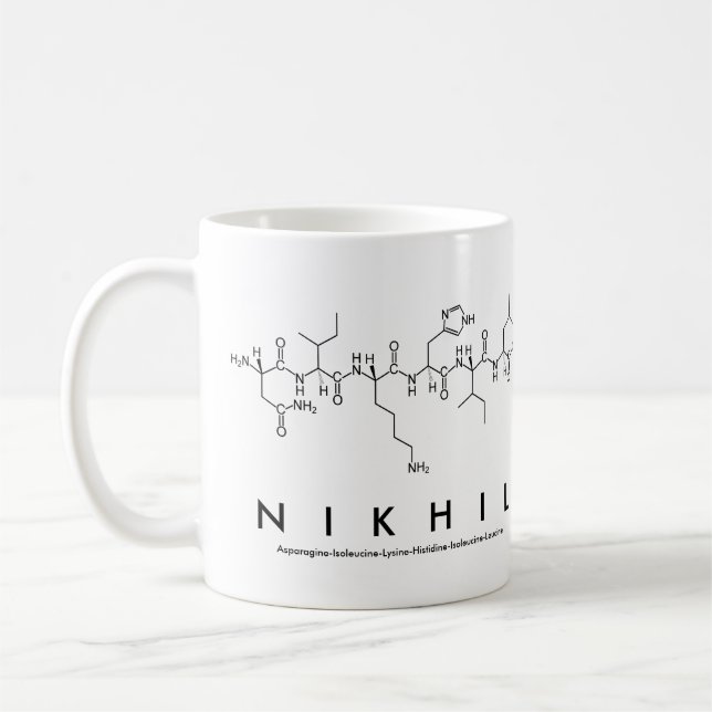Taza De Café Nikhil peptide name mug (Izquierda)