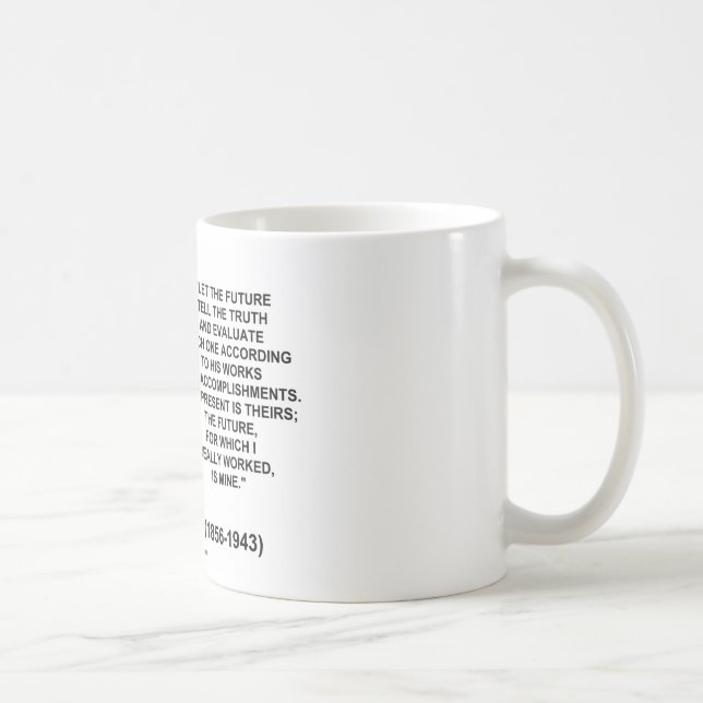 Taza De Café Nikola Tesla dejó el futuro decir la cita de la (Derecha)