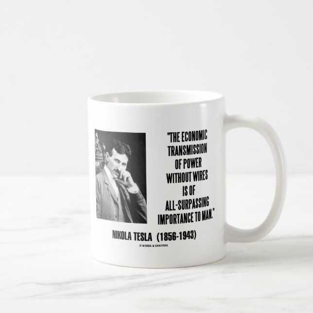Taza De Café Nikola Tesla Transmisión Económica Del Poder (Derecha)