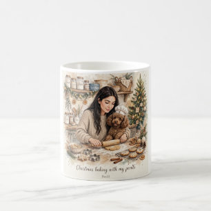 Taza De Café Niña besando a cachorro de caniche–Mamá caniche