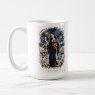 Taza De Café Niña besando a cachorro de caniche–Mamá caniche