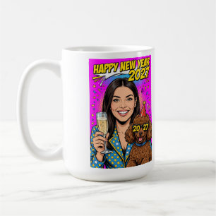 Taza De Café Niña besando a cachorro de caniche–Mamá caniche