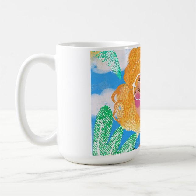 Taza De Café Niña con Flores (Izquierda)