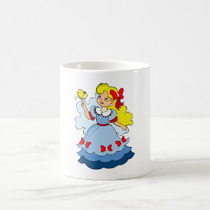 Taza De Café Niña Con Mariposa