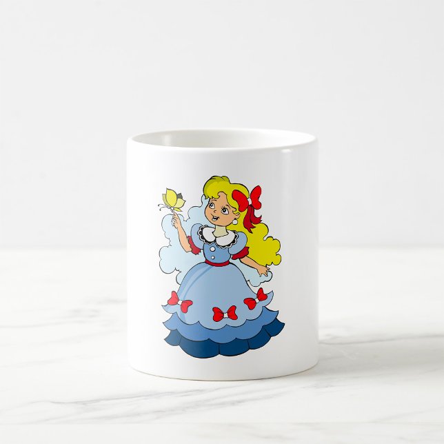 Taza De Café Niña Con Mariposa (Subido por el creador)