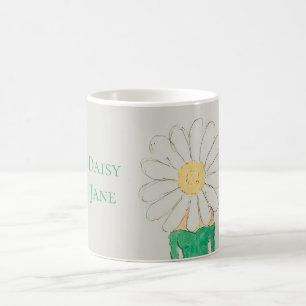 Taza De Café Niña Daisy Vestido Verde  