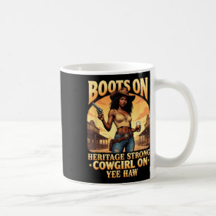 Taza De Café Niña De La Vaquera De Yehaw En El Rodeo Occidental
