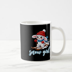 Taza De Café Niña de nieve linda Conejo de nieve Amante del esq