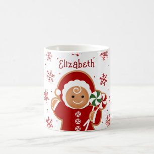 Taza De Café Niña de pan de jengibre con piruletas de menta