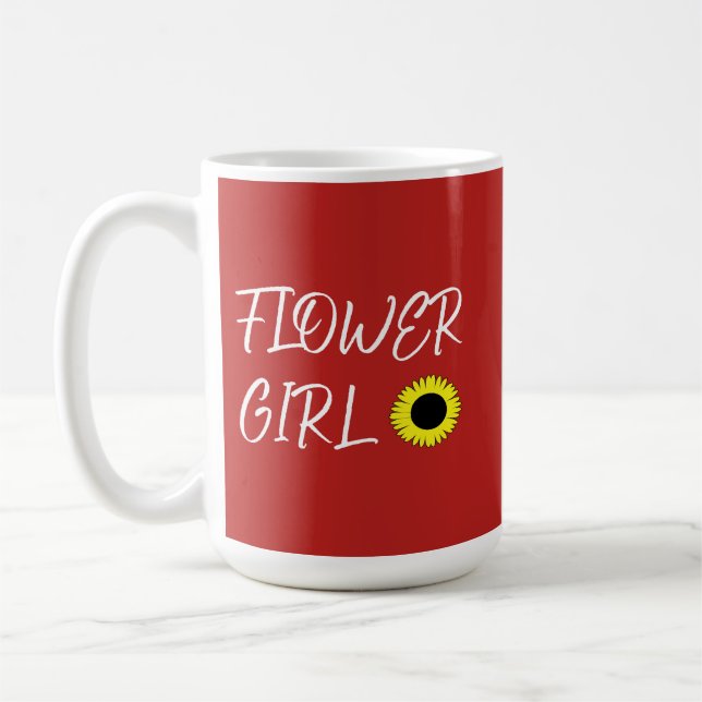 Taza De Café Niña flor girasol  (Izquierda)