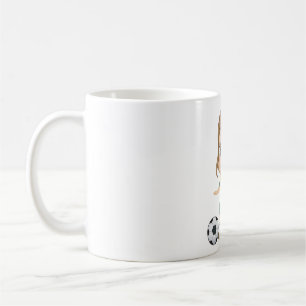 Taza De Café Niña jugando fútbol Deportes infantiles adorables