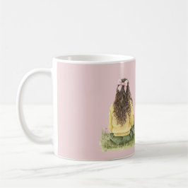 Taza De Café Niña Lazo Rosa Algún Conejito Te Ama