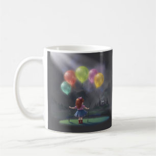Taza De Café Niña pequeña con globos