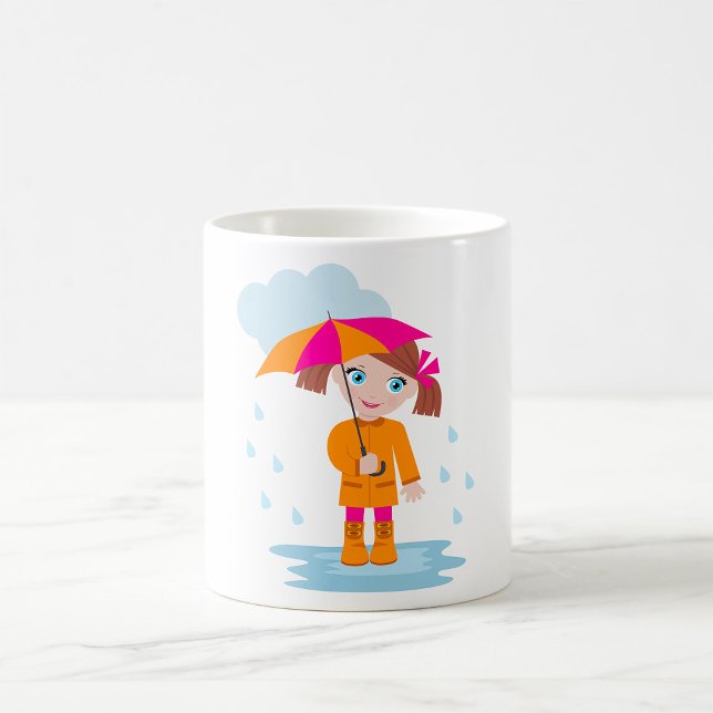 Taza De Café Niña Pequeña Con Un Paraguas (Subido por el creador)