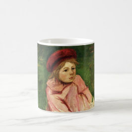 Taza De Café Niña pequeña en un Beret rojo