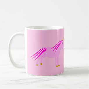 Taza De Café Niña Rosa bonito Unicorn