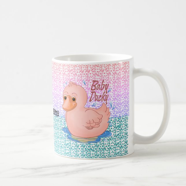 Taza De Café Niña Rosa Ducky (Derecha)