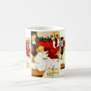 Taza De Café Niña y Santa