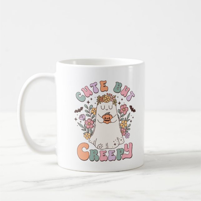 Taza De Café Niñas personalizadas Halloween Spooky coofe mug (Izquierda)