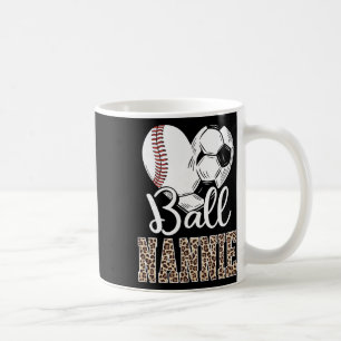 Taza De Café Niñera de fútbol Byll Nannie Heart Bysebyll Niñera