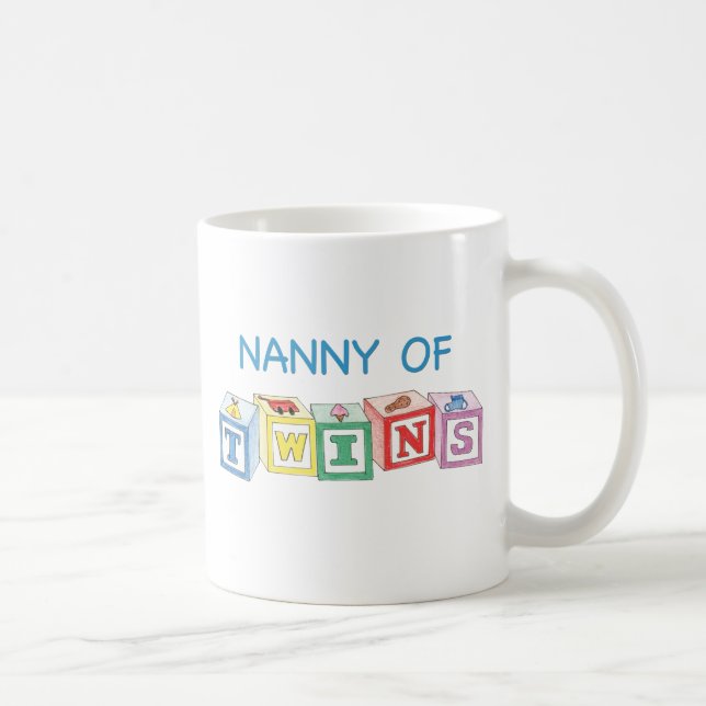 Taza De Café Niñera de los bloques de los gemelos (Derecha)