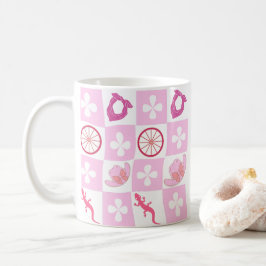 Taza De Café Niñera rosa personalizada verificada con flor