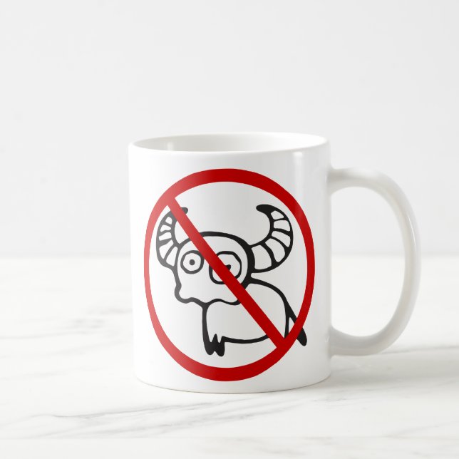 Taza De Café Ningún búfalo de agua ⚠ divertida ⚠ de Rótulo asiá (Derecha)