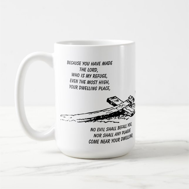 Taza De Café Ningún mal os decaerá Salmo 91 (Izquierda)