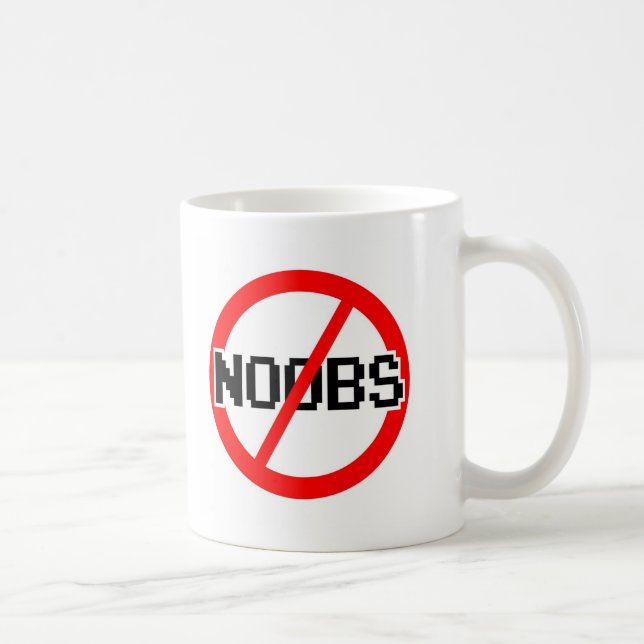 Taza De Café NINGÚN NOOBS - mono del friki/hacker/pc/code (Derecha)
