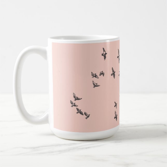 Taza De Café "Ninguna red me ensaña" +aves (negro sobre naranja (Izquierda)
