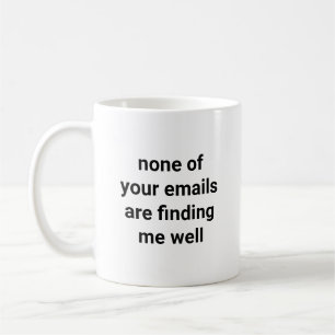 Taza De Café Ninguno De Tus Emails Vaca Divertida Compañero De