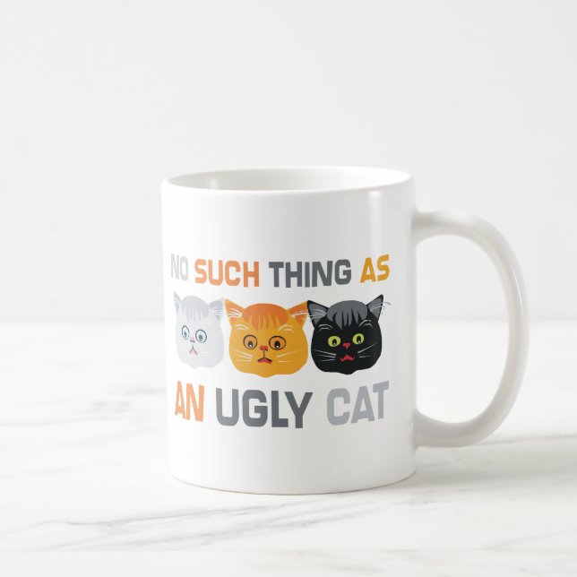 Taza De Café Ningunos gatos feos (Derecha)