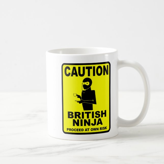 Taza De Café Ninja británico divertido (Derecha)