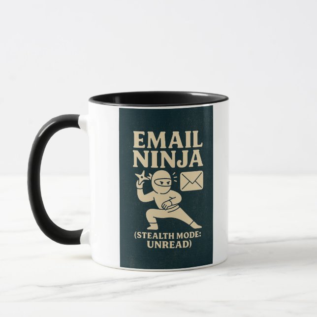 Taza de café Ninja de correo electrónico (Izquierda)
