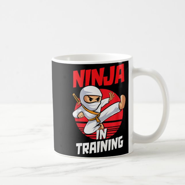 Taza De Café Ninja In Training Costume Party Warrior Boys Girls (Derecha)