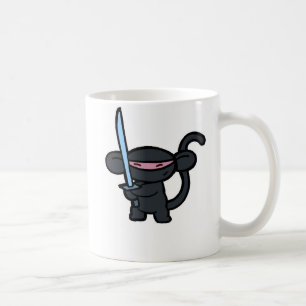 Taza De Café Ninja negro con la espada ningunas palabras