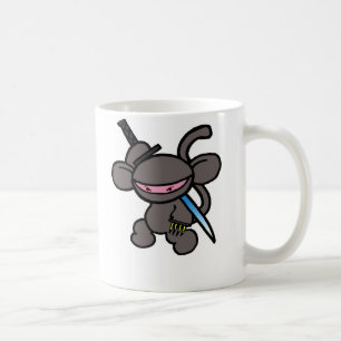Taza De Café Ninja negro Garra-Ningunas palabras