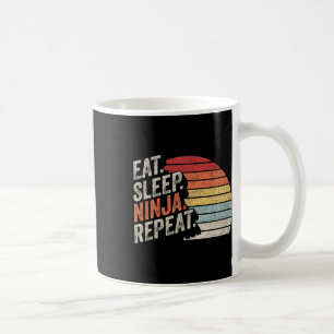 Taza De Café Ninja Retro Vintage Eye Sleep Ninja Karate Repetir