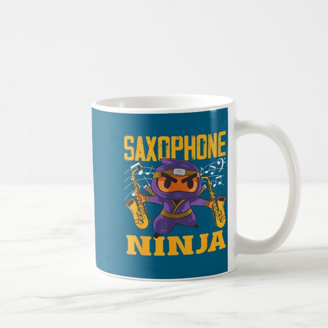 Taza De Café Ninja Saxophone Saxophonist World (Derecha)