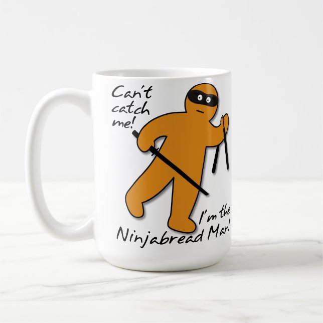 Taza De Café Ninjabread Ninja Gingerbread Man Funny Mug (Izquierda)