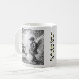 Taza De Café Niño angelical con oso de peluche