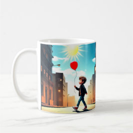 TAZA DE CAFÉ " NIÑO CAMINANDO HACIA EL SOL "